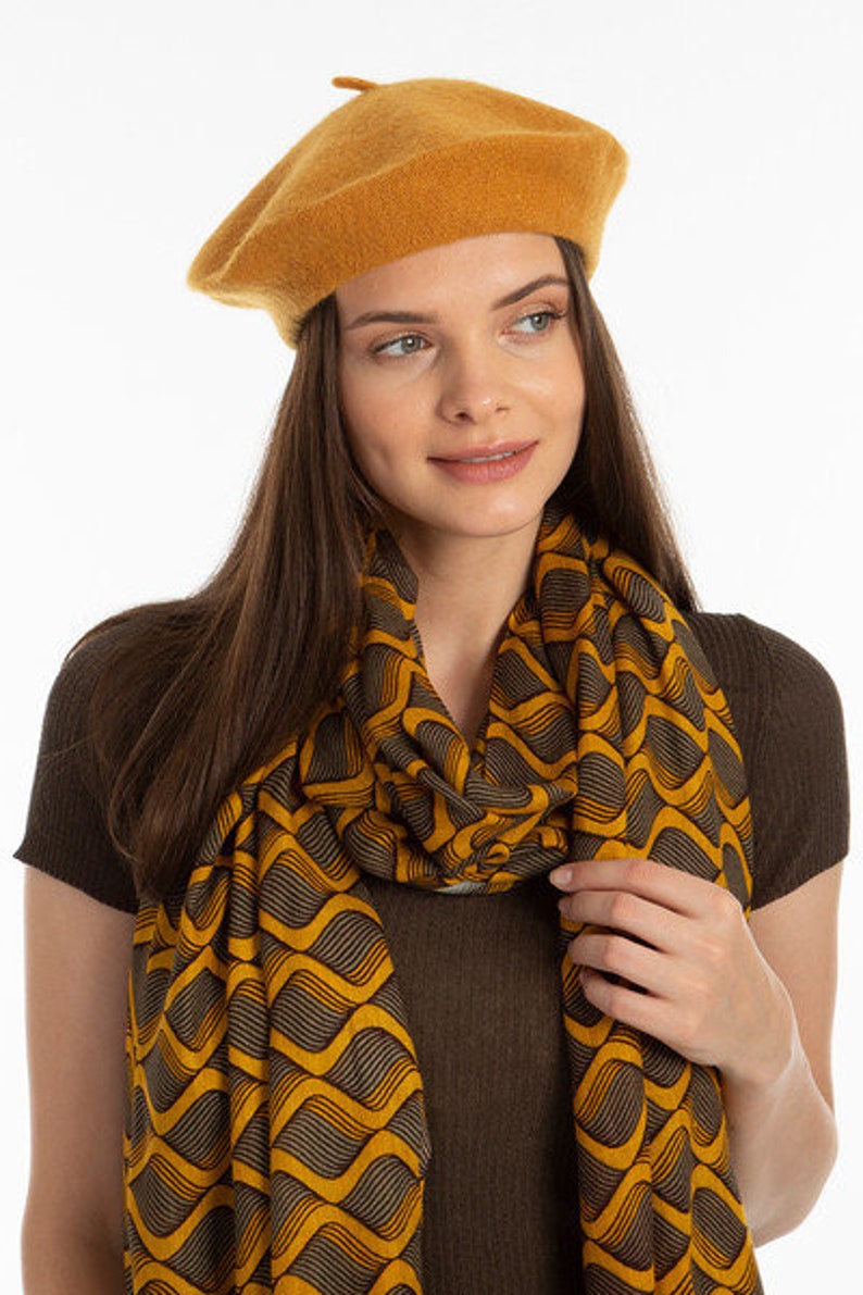 Yellow French Beret Painters Hat Women Felt Beret Women Etsy