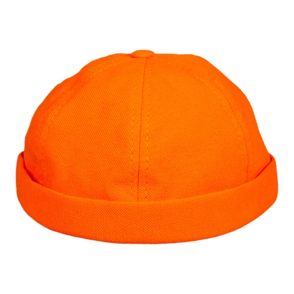 Orange Cotton Docker Hat, Summer Man Beanie Cap, Sailor Military Brimless Hat, Cotton Streetwear Skull Cap, Fabric Dock Worker Hat