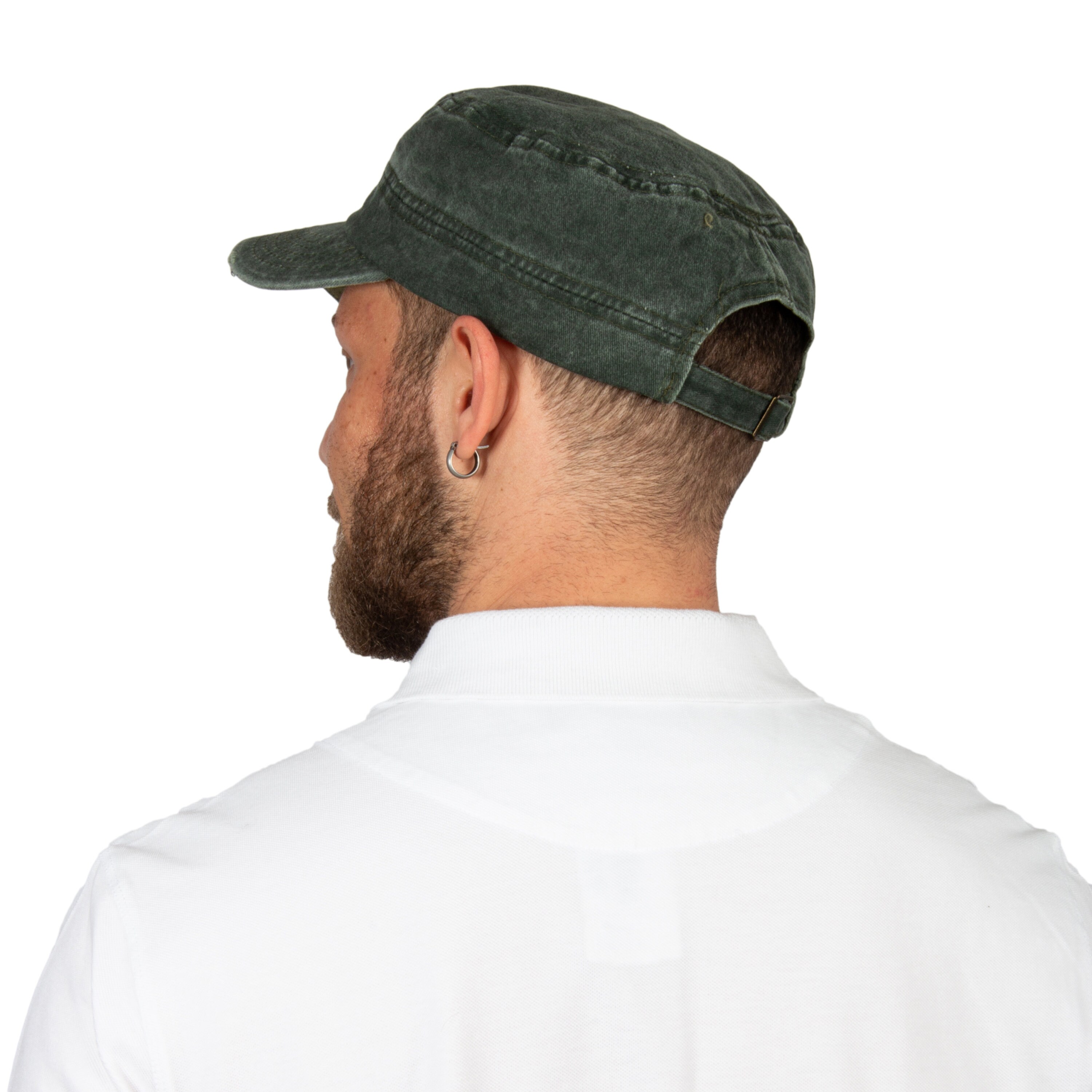 Forest Green Summer Pigment Dyed Cotton Military Cap, Army Style Hat ...