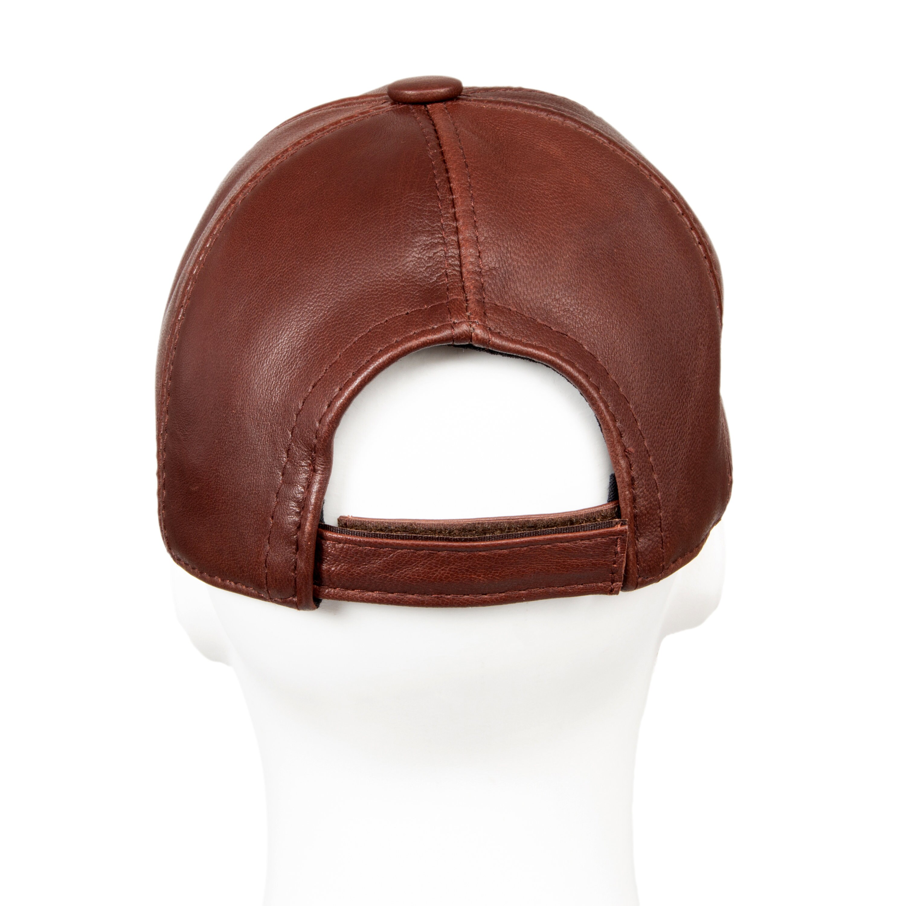 Chocolate Brown Leather Baseball Cap, Hatsquare Leather