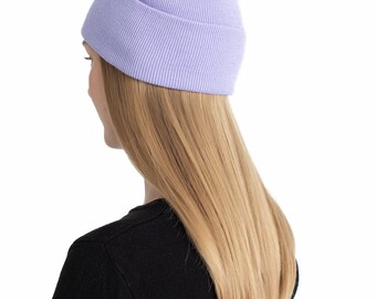 Unisex Wintermütze – Lila, 100% Acryl, Ohne Bommel – Einheitsgröße, Für Damen & Herren, Sportlich & Warm