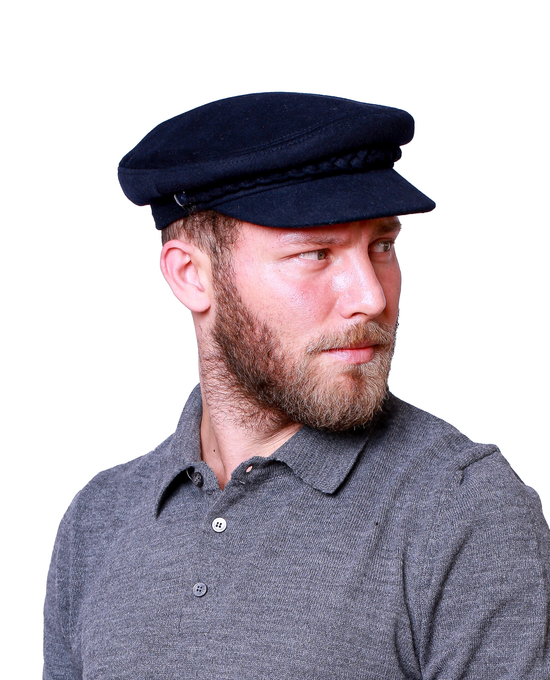 Black Man Wool Fiddler Sailor Hat S-XXL Size, Hatsquare Man