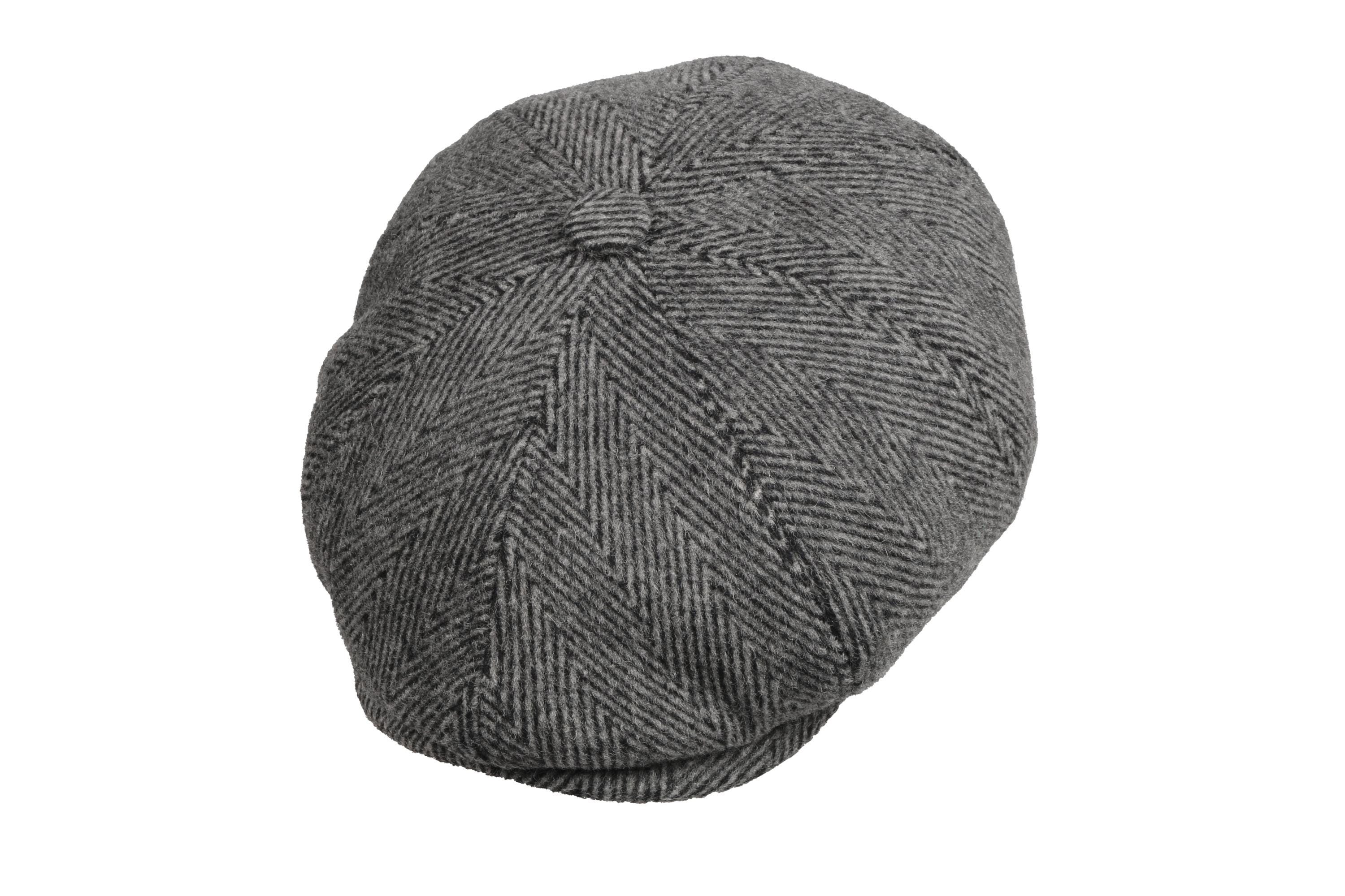 Cappello Baker Boy a 8 pannelli Shelby in lana tweed classico grigio Cappello Baker Boy a 8 pannelli Shelby in lana tweed classico grigio
