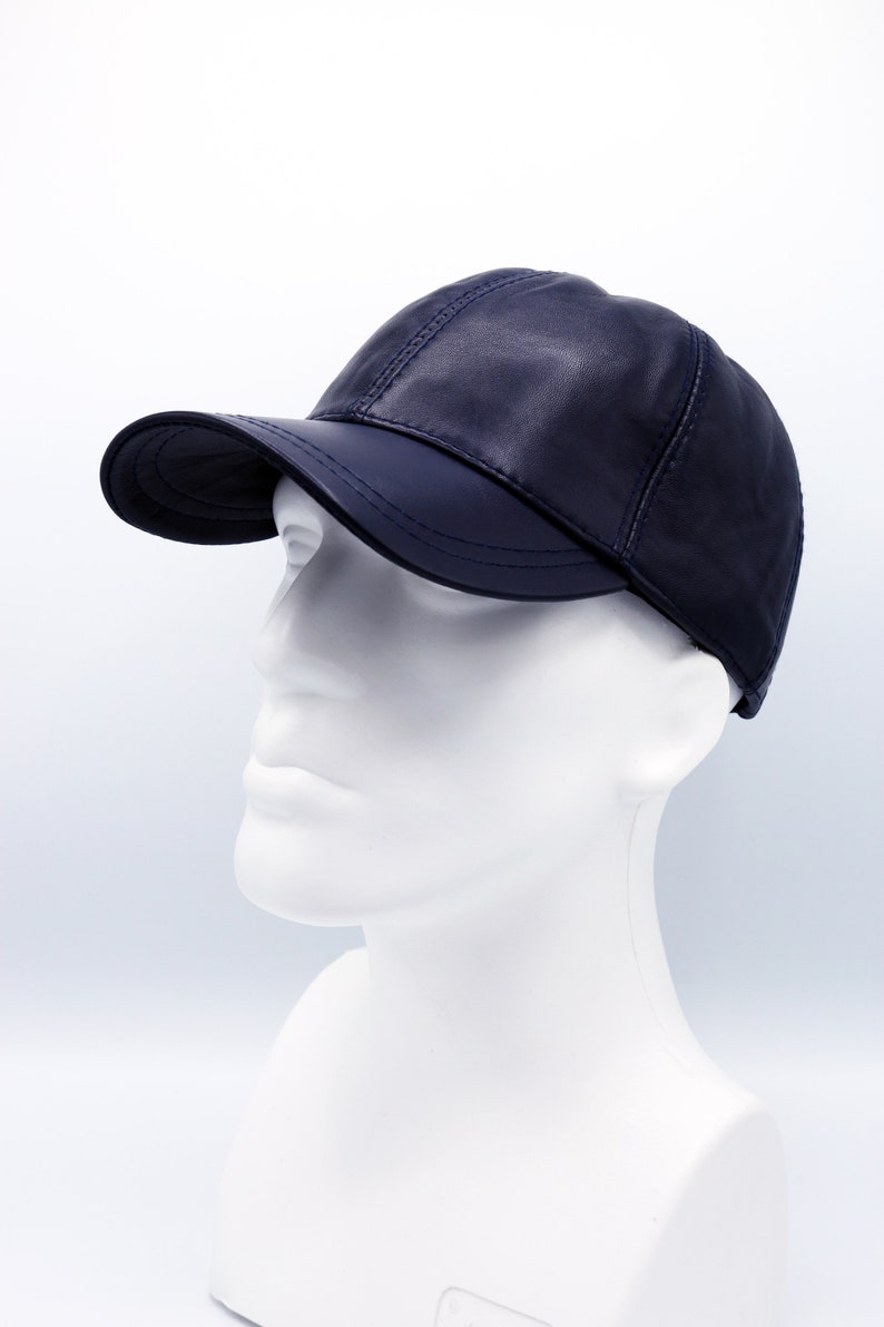 Personalized Dark Blue Leather Baseball Capleather Hatwoman - Etsy