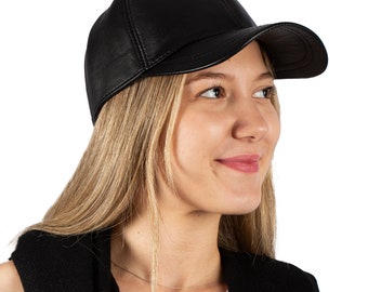 Basic Colors Leather Baseball Cap, Hatsquare Leather Hat