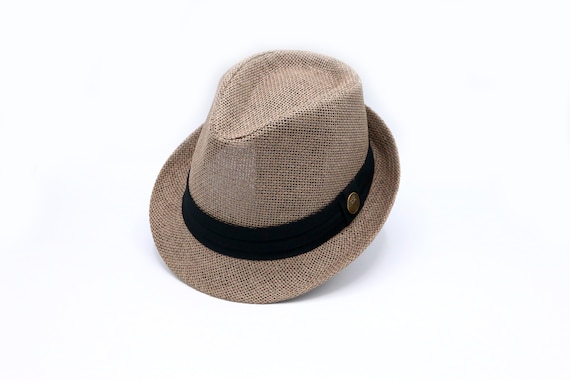 Brown Borsalino Straw Hat Straw Fedora 