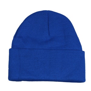 Blue Basic Beanie Cap, 24 Colors Unisex Winter Beanie,Hatsquare Beanie, Man Skull Cap, Winter Cuffed Knit Beanie, Handmade Super Soft Beanie