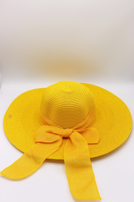Yellow Romantic Vintage Style Wide Brim Straw Hat, Holiday Hat, Women  Summer Hat, Beach Hat, Boho Hat, Foldable Sun Hat, Bridesmaid Hats -   Canada