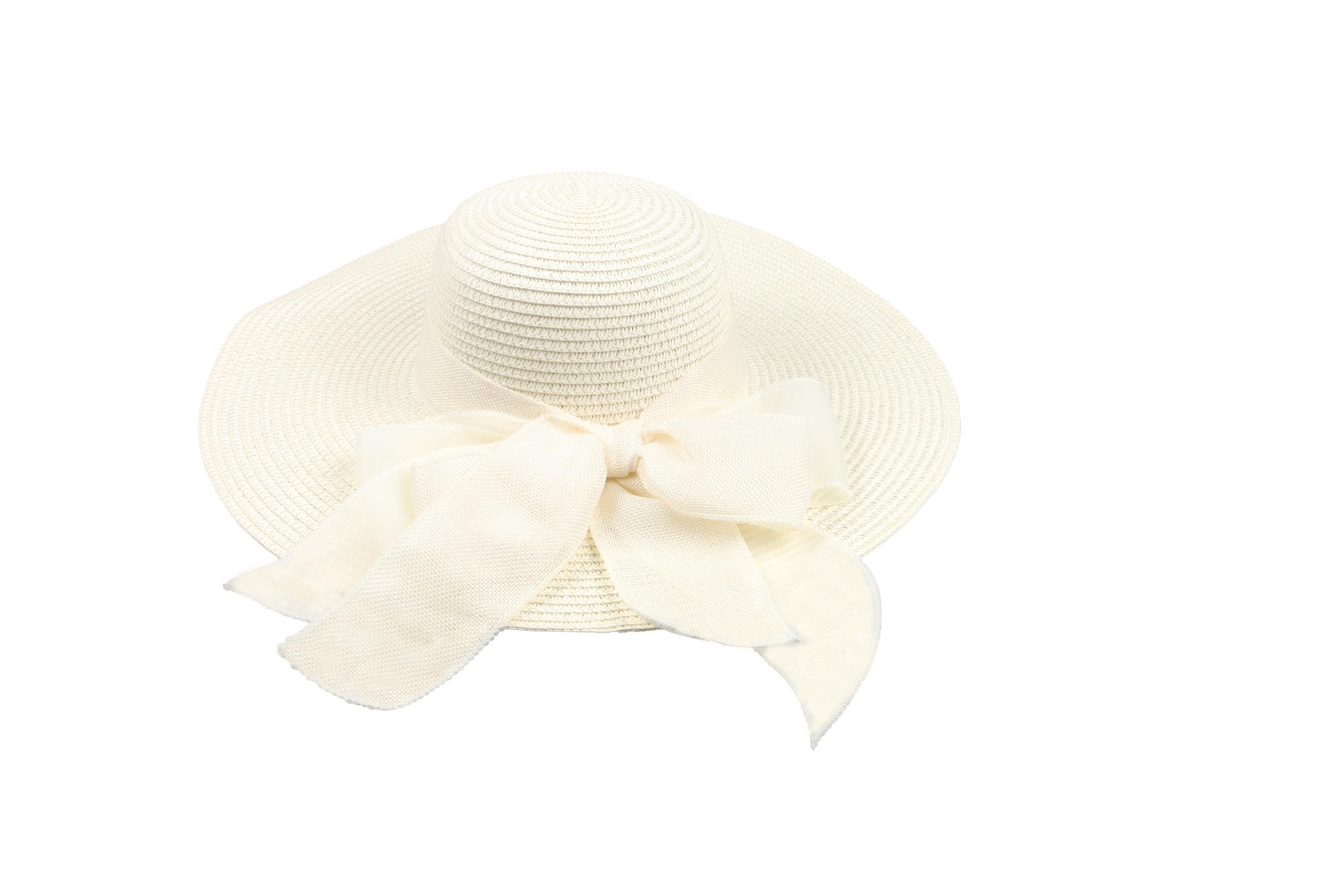 Vintage Valerie Modes Ivory Woven Hat Cream Summer Hat with Bow Garden Party The EVA boater hat takes the classic straw silhouette and  main image 2