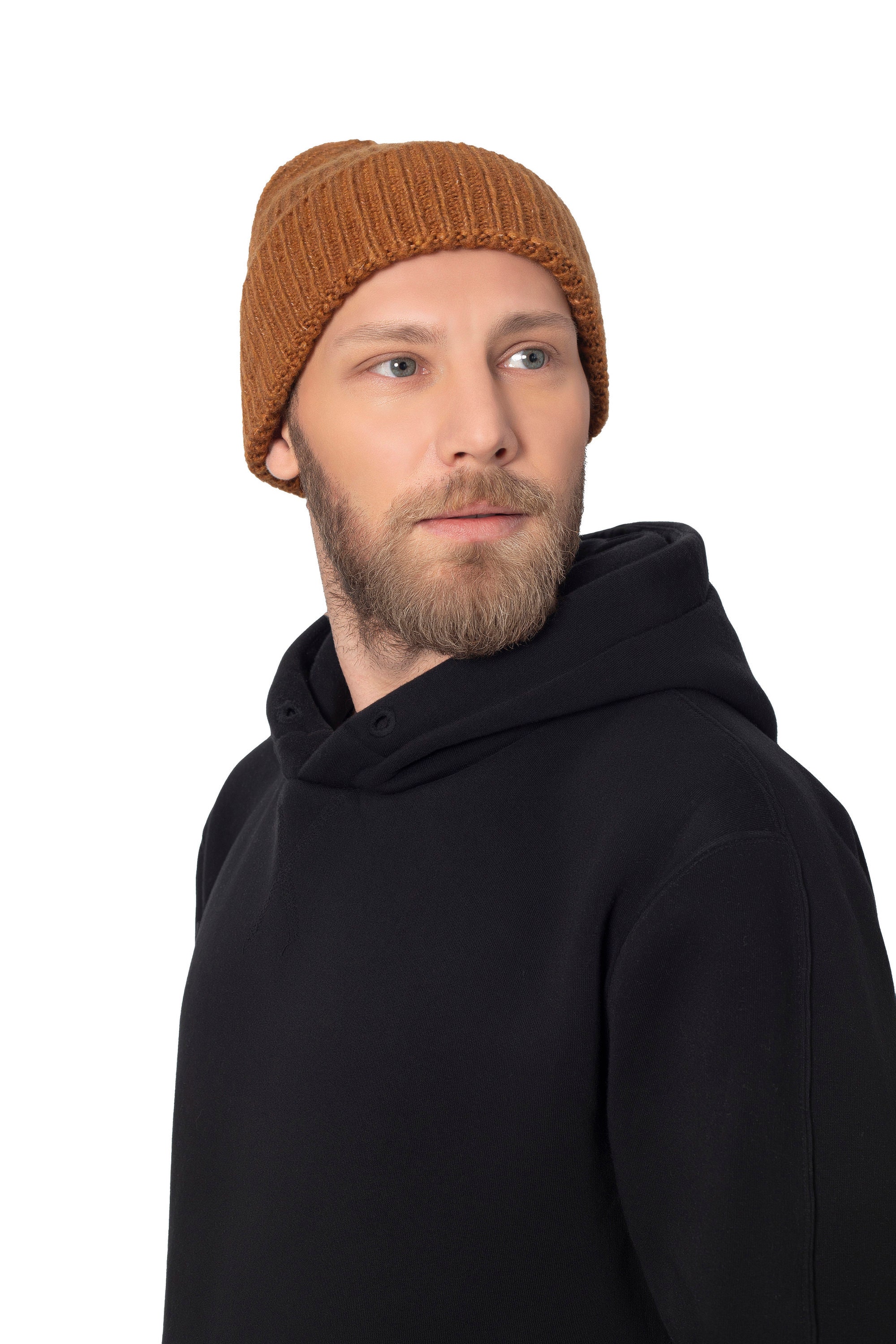 Camel Seamless Unisex Beanie Cap, Acrylic Unisex Beanie  display picture 1