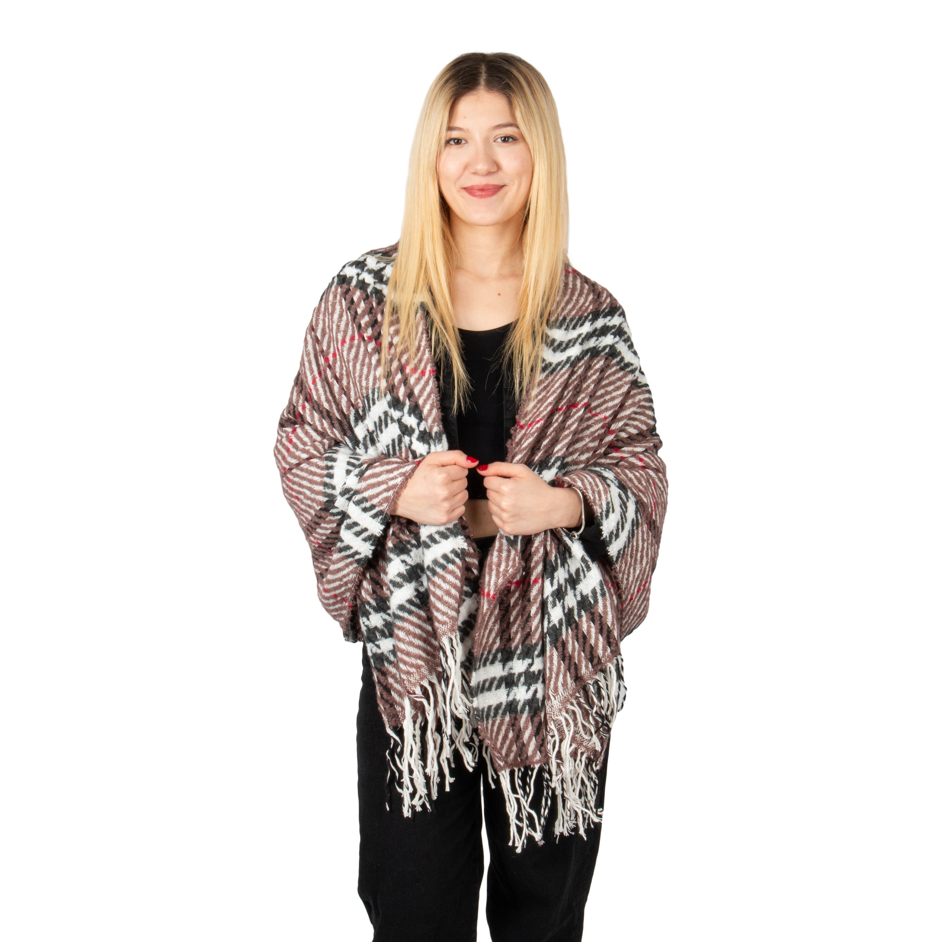 Oversized damessjaal - Geruit, zacht en warm voor de winter