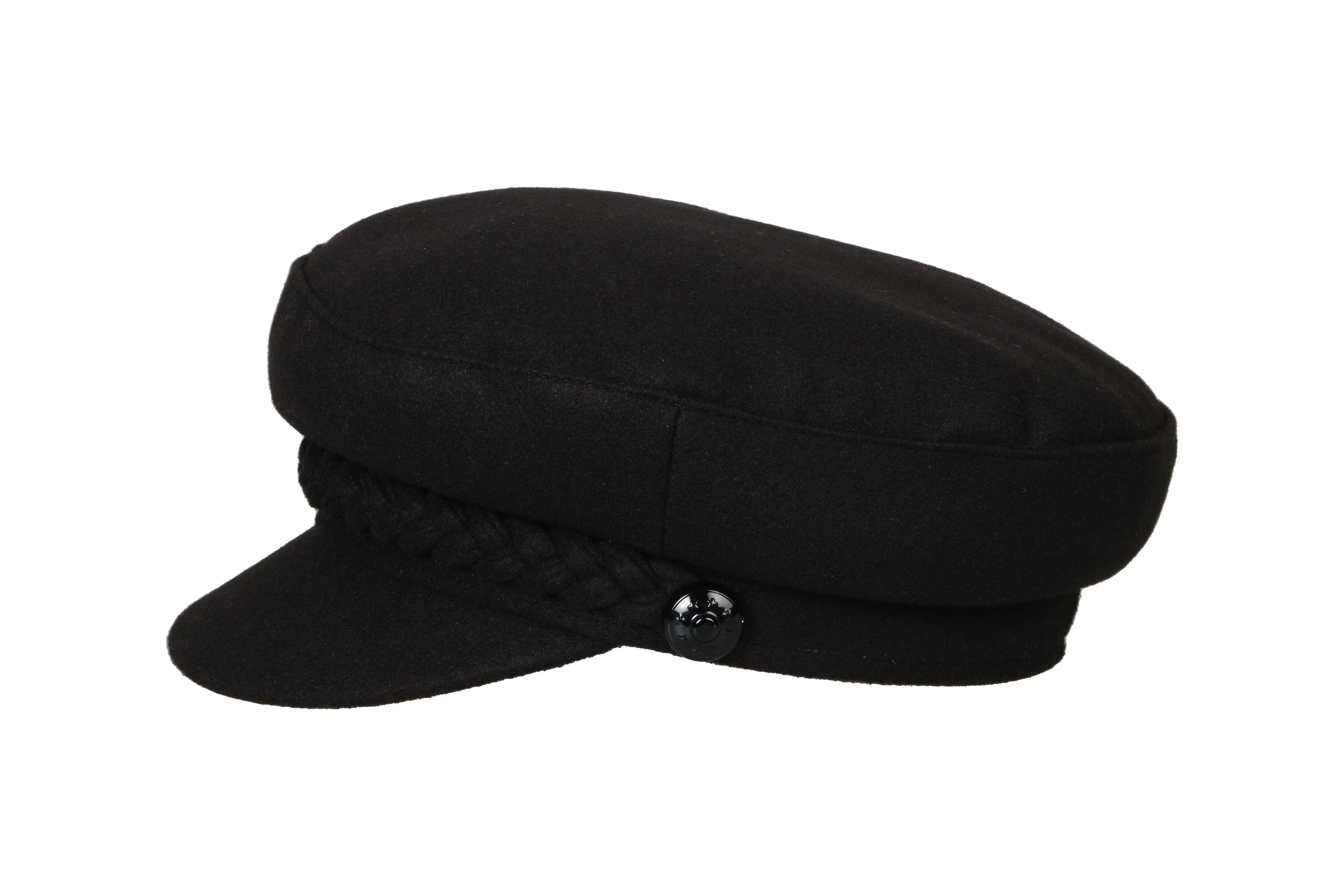 Black Women Fiddler Hat, Women Wool Blend Newsboy Cap, Cabbie Hat