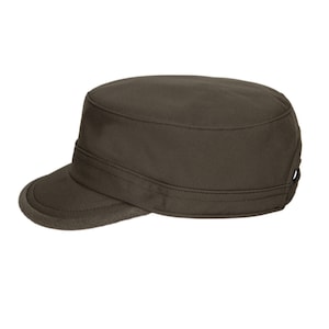 Dark Green Water Resistant Military Cap, Men Cadet Cap, Army Style Hat, Hatsquare Vegan Military Hat Castro Cap, Hunting Ranger Strapback
