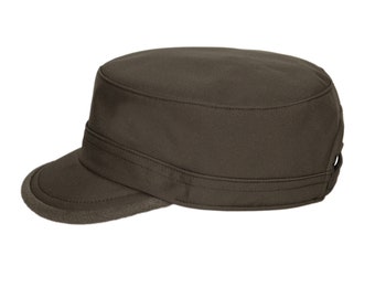 Boné militar resistente à água verde escuro, boné masculino de cadete, chapéu estilo exército, chapéu militar vegano Hatsquare, boné Castro, caça ranger Strapback