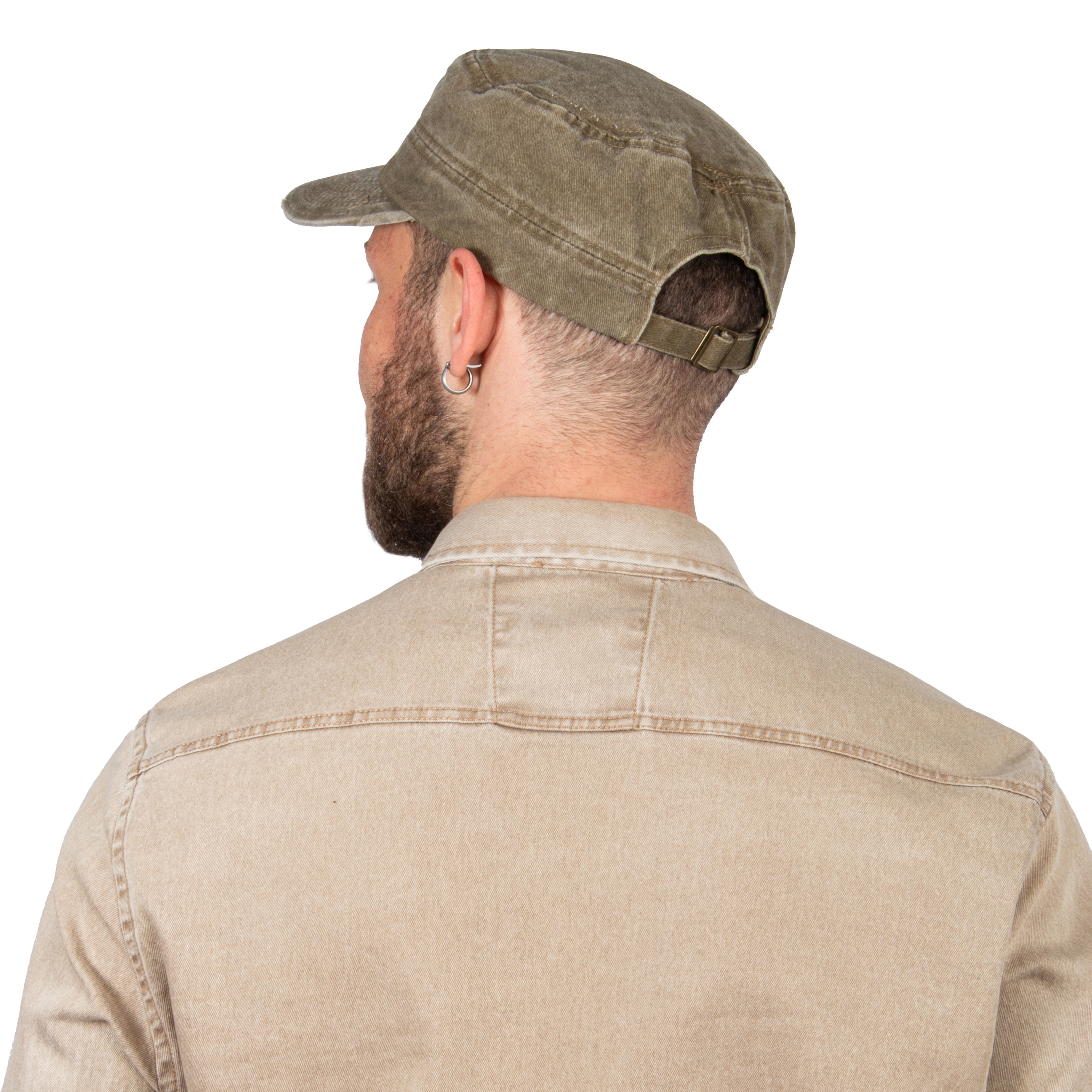 Brown Summer Pigment Dyed Cotton Military Cap, Army Style Hat, Castro ...