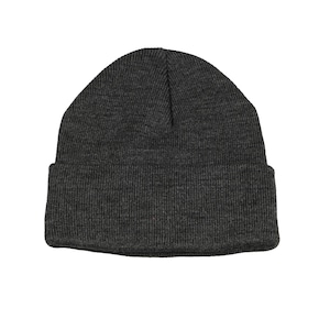 Dark Gray Basic Beanie Cap, 24 Colors Soft Acrylic Unisex Beanie, Hatsquare Winter Beanie, Man Skull Cap, Handmade Cuffed Knit Beanie