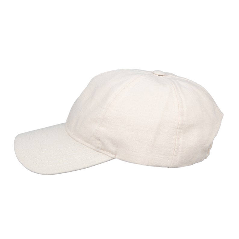 Ivory Linen Fabric Baseball Cap, Hatsquare Baseball Hat, Summer Women ...