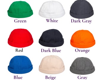 Cotton Docker Hat, Hatsquare Summer Man Beanie Cap, Sailor Military Brimless Hat, Cotton Streetwear Skull Cap, Fabric Dock Worker Hat