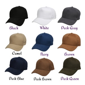 Black Cotton Fabric Baseball Cap, Hatsquare 5 Panel Baseball Hat, Men Summer Hat, Adjustable Baseball Cap, Women Hat, Sports Hat, Dad Cap image 10