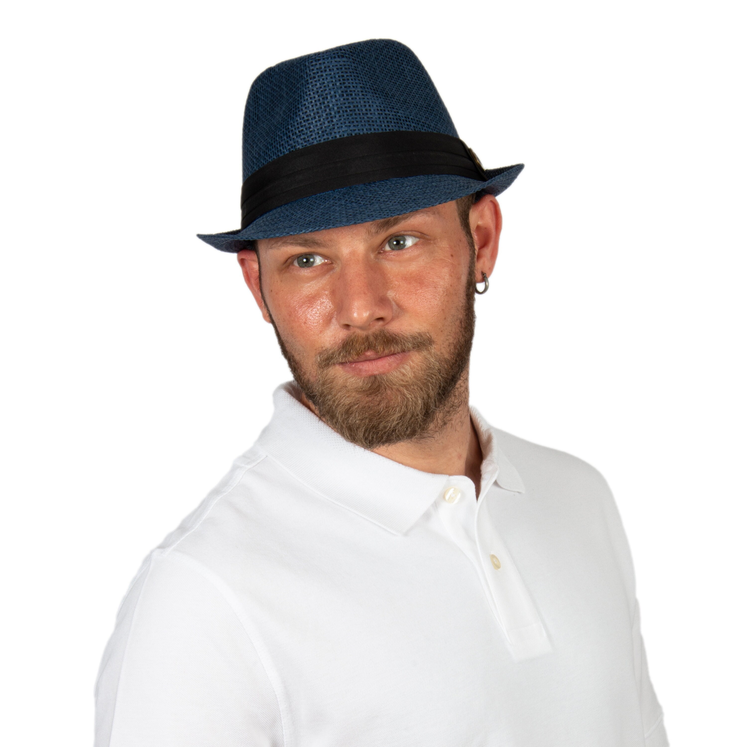 NWT Henri Bendel blue straw fedora Cornell Hemp Fedora main image 3