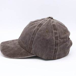 Brown Cotton Baseball Cap, Pigment Dyed Cap, Washed Cotton Hat, Men Summer Baseball Hat, Hatsquare Adjustable Cap, Women Sport Hat