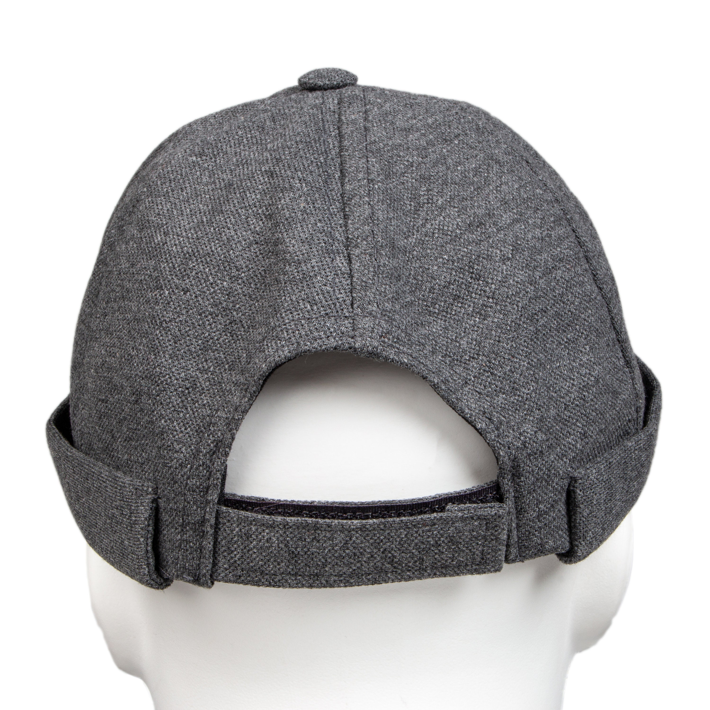 Men's Docker Cap Skullcap Beanie - Adjustable Rolled Cuff Brimless Hat, 100% Cotton, Grey, One Size - View #9