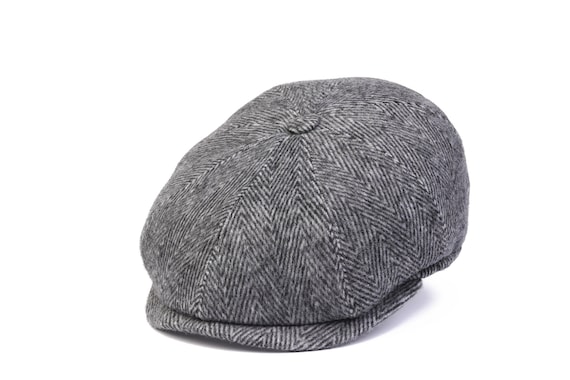 consumptie uitlaat stikstof Dark Gray Herringbone Wool 8 Panels Cap Peaky Blinders Hat - Etsy