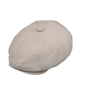 Ivory Linen Summer 8 Panel Newsboy Cap, Peaky Blinders Hat, Hatsquare Baker Boy Hat, Irish flat cap, Lightweight Vintage Men Hat , Ivy Hat