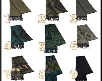 Grüne Farben Wolle Männer Schal, Anzug Schal, Schals für Männer, Winter Schal, Wolle Stoff Schal, Geburtstagsgeschenk, Weihnachtsgeschenk, Trauzeugen Schal