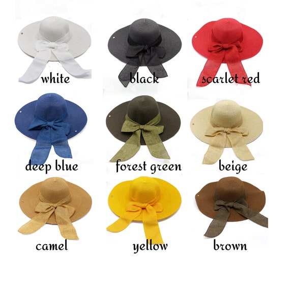 Yellow Romantic Vintage Style Wide Brim Straw Hat, Holiday Hat, Women Summer Hat, Beach Hat, Boho Hat, Foldable Sun Hat, Bridesmaid Hats