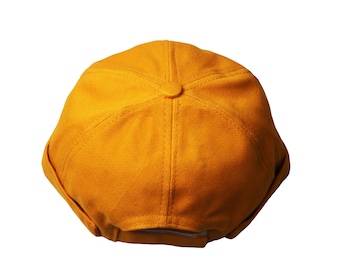 Bonnet docker en coton jaune moutarde, bonnet été homme, chapeau sans bord militaire marin, casquette tête de mort en coton streetwear, chapeau de docker en tissu