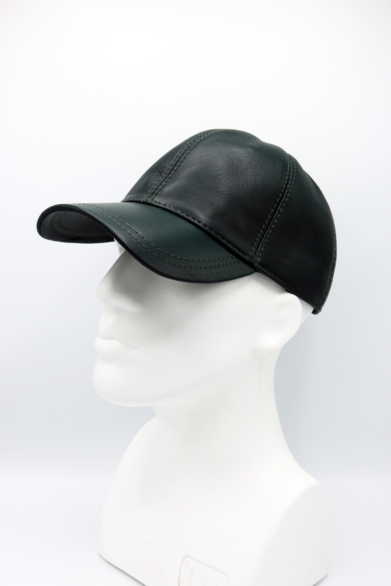 Personalized Emerald Green Leather Baseball Cap Woman Leather Etsy