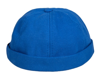 Gorro de algodão azul estilo marinheiro, gorro de verão masculino, chapéu militar sem aba, gorro de algodão estilo streetwear, gorro de tecido para trabalhador portuário