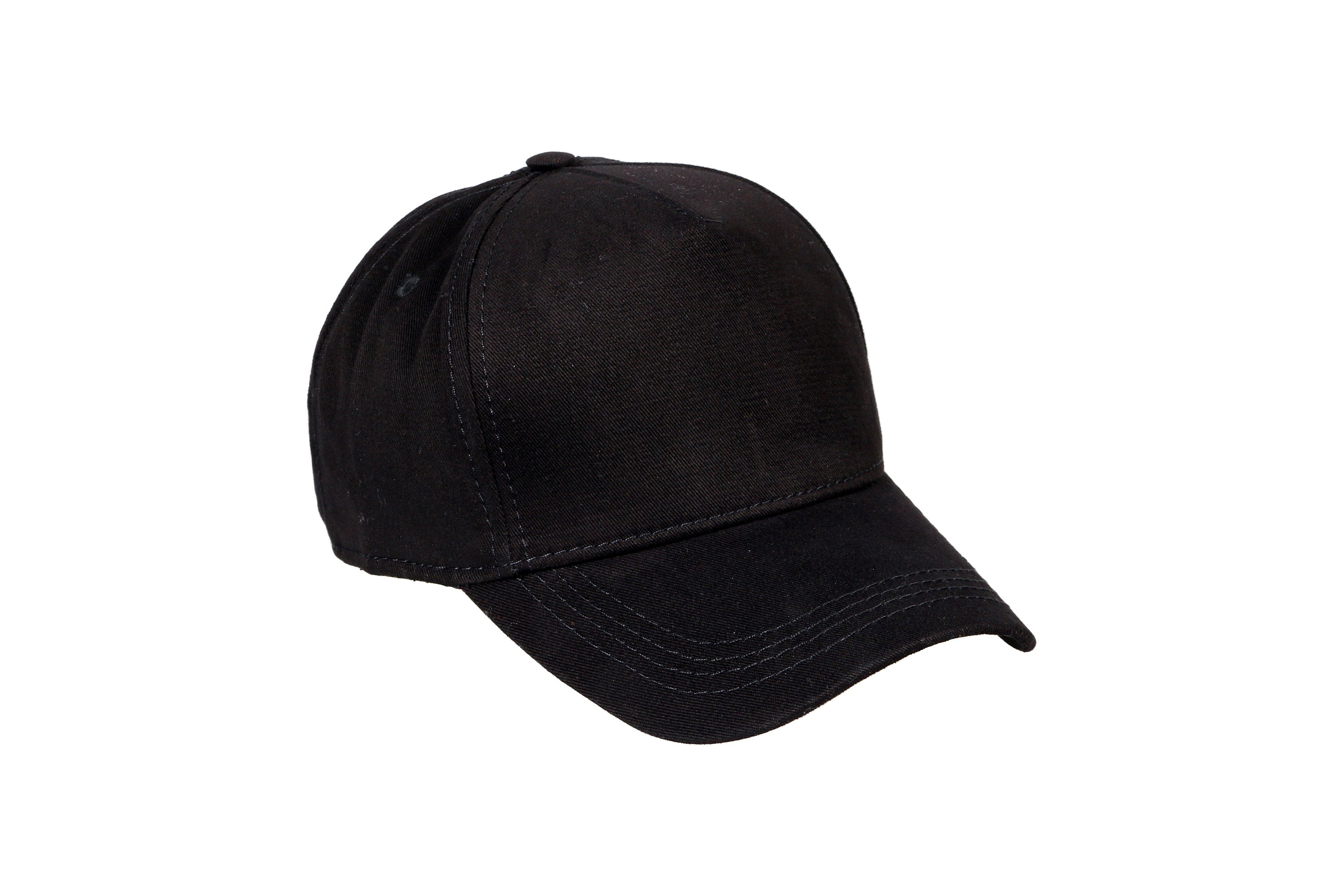 Black Cotton Fabric Baseball Cap, Baseball Hat, Men Summer Hat