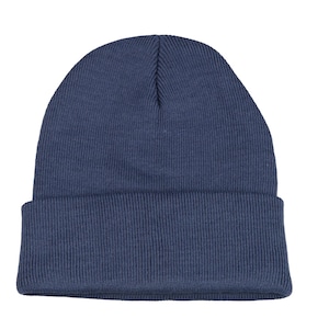 Navy Basic Beanie Cap, 24 Colors Soft Acrylic Unisex Beanie, Hatsquare Winter Man Skull Cap, Handmade Cuffed Knit Beanie, Christmas Gift