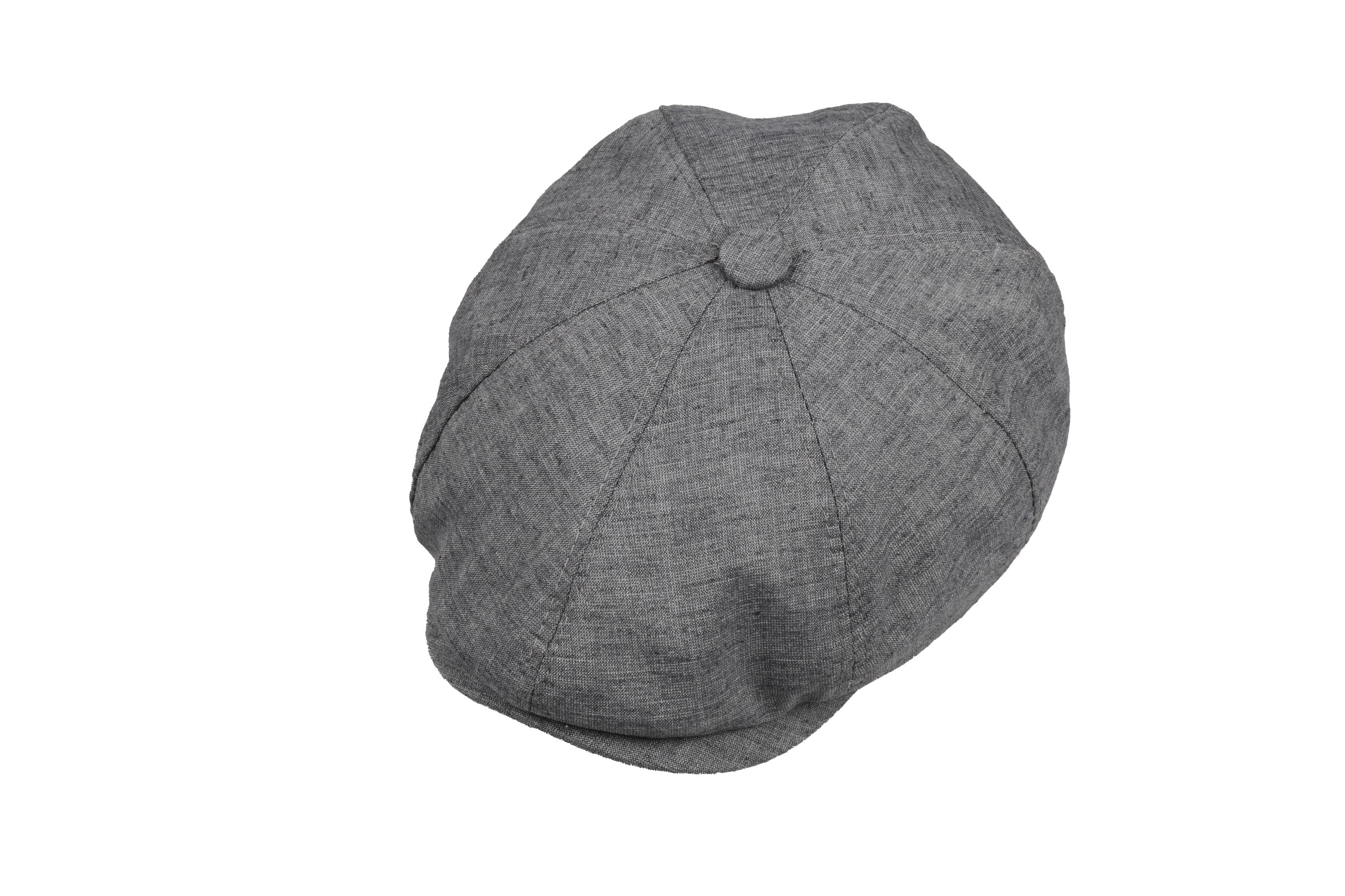 Dark Gray Linen Summer 8 Panel Newsboy Cap, Peaky Blinders Hat