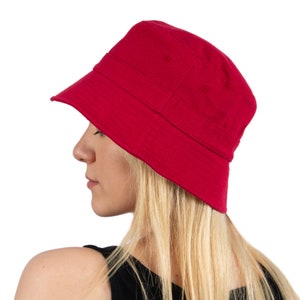 Red Cotton Bucket Hat, Women Bucket Hat, One Size Hat, Women Summer Hat, Neon Color Summer Hat, Hatsquare Women Hat, Summer Sun Hat
