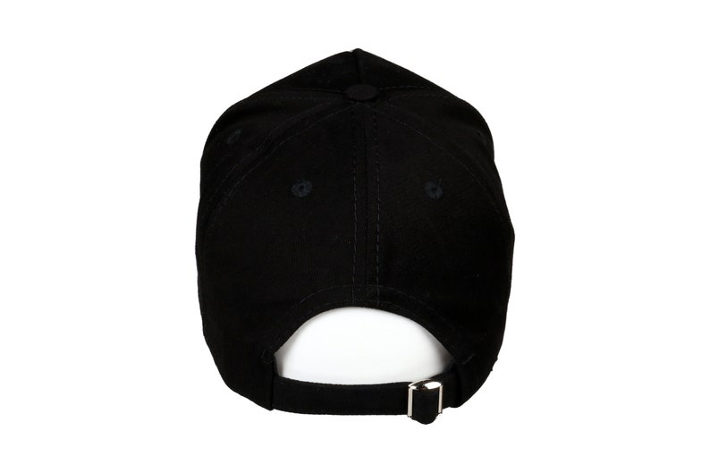 Black Cotton Fabric Baseball Cap, 5 Panel Baseball Hat, Men Summer Hat, Adjustable Baseball Cap, Women Summer Hat, Sports Hat, Dad Cap image 7