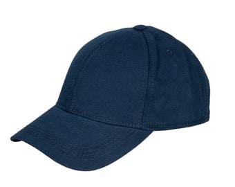 Dark Blue Cotton Fabric Baseball Cap, Hatsquare Baseball Hat,  Men Summer Adjustable Baseball Cap, Women Summer Hat, Sports Hat, Dad Cap