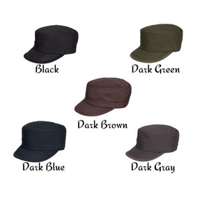 Water Resistant Military Cap, Army Style Hat, Hatsquare Military Hat, Vegan Men Cadet Cap, Castro Cap, Hunting Ranger Strapback Cap