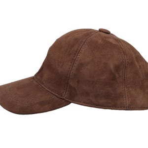 Chocolate Brown Suede Leather Baseball Cap, Hatsquare Leather Baseball Hat, Adjustable Man Leather Cap, Woman Baseball Cap, Sports Cap