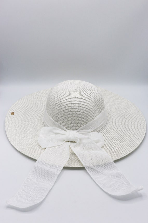 White Romantic Vintage Style Wide Brim 