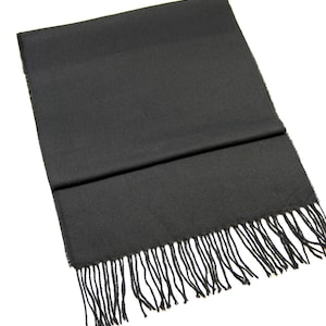Black Wool Men Scarf, Suit Scarf, Scarves for Men, Winter Scarf, Wool Fabric Scarf, Birthday Gift, Christmas Gift, Valentines Gift