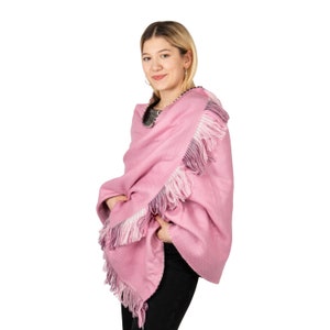 Pink Double Sided Winter Oversize Women Scarf, Winter Shawl, Women Blanket Scarf, Winter Warm Pashmina Shawl, Christmas Gift