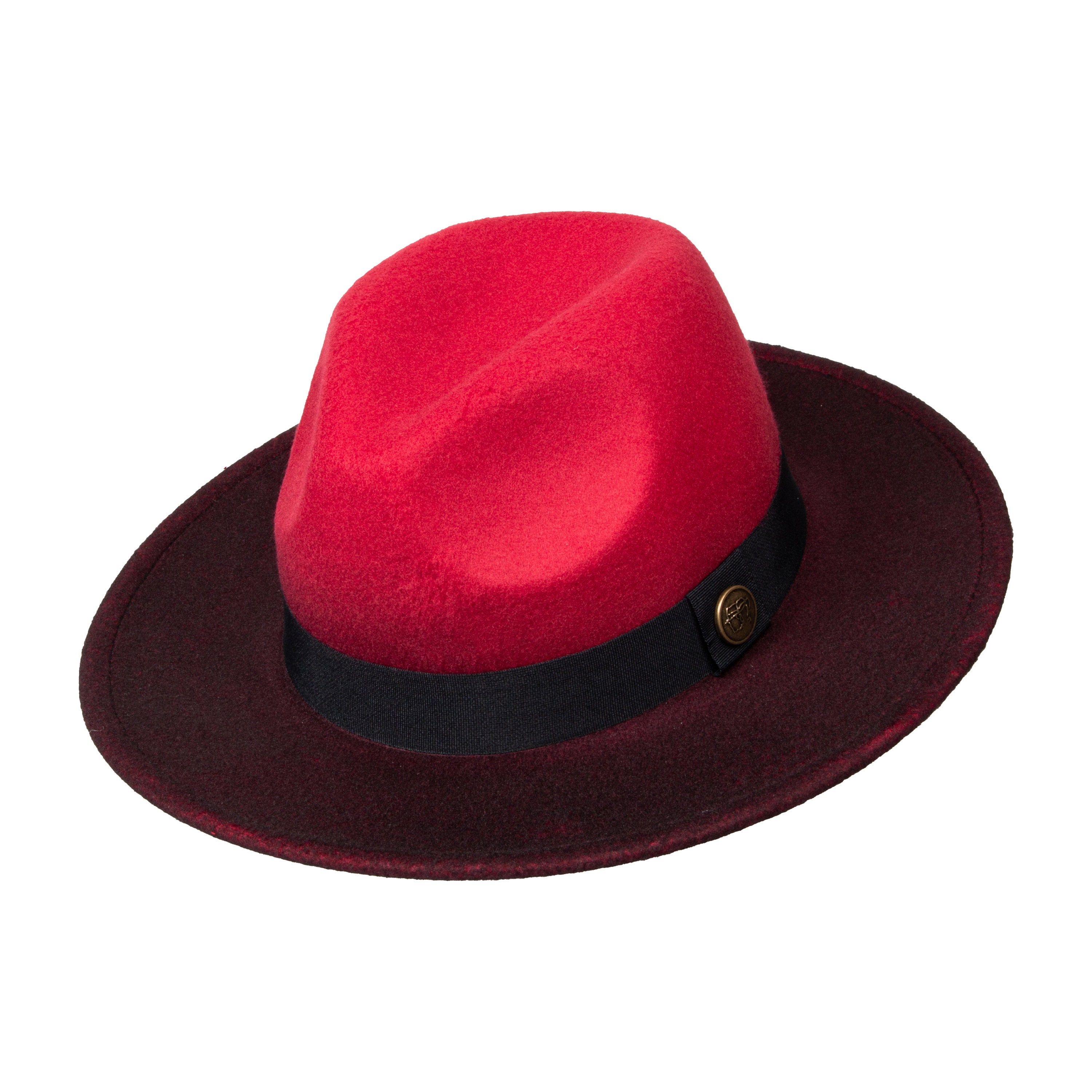 Helen Kaminski Rabbit Fur Felt Fedora Hat in Maroon Ombré Burgundy Ombre Fedora Hat, Vegan Felt Stiff Brim Hat, Men  main image 3