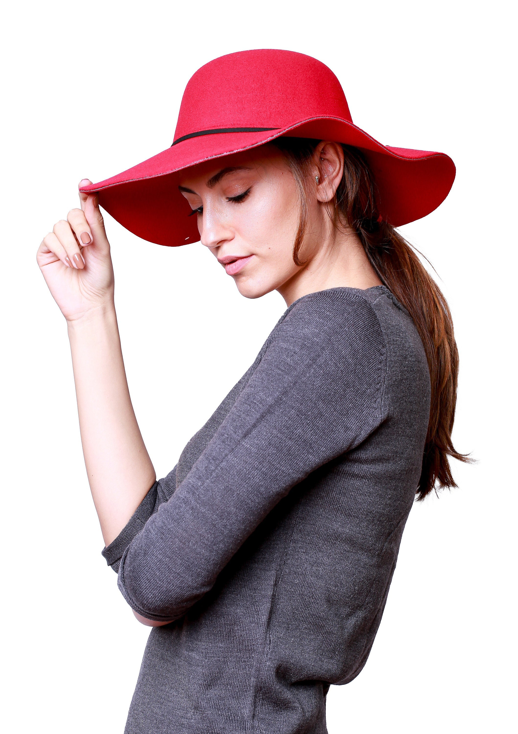 Wide Brim Polar Fleece Floppy Hat 