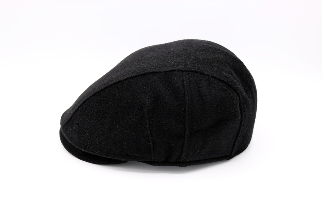 Black Wool Flat Cap, Peaky Blinders Hat, Baker Boy Hat, Irish Flat Cap