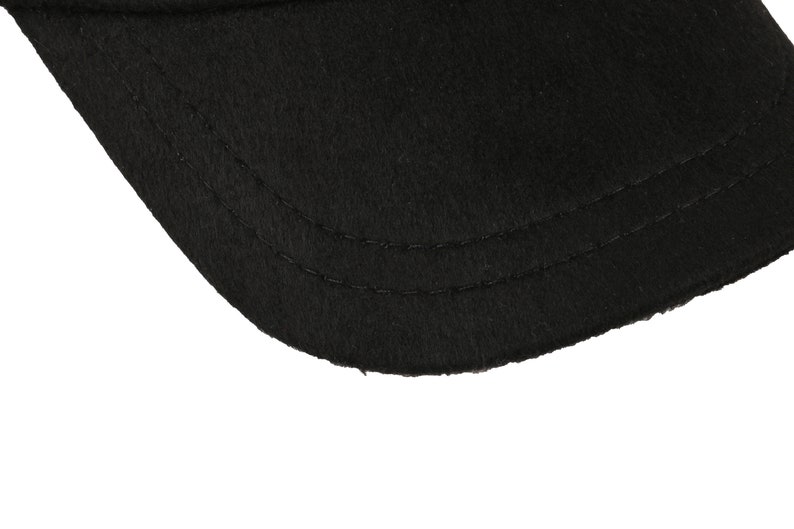 Black Wool Blend Baseball Hat, Hatsquare Baseball Cap, Winter Hat, Warm Hat, Men Baseball Cap, Christmas Gift, Sport Cap, Valentines Gift zdjęcie 7