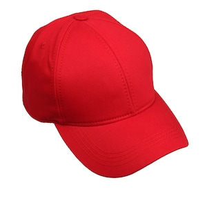 Red Cotton Fabric Classic Baseball Cap, Hatsquare 6 Panel Baseball Hat,  Men Summer Hat, Adjustable Baseball Cap, Women Summer Sports Hat