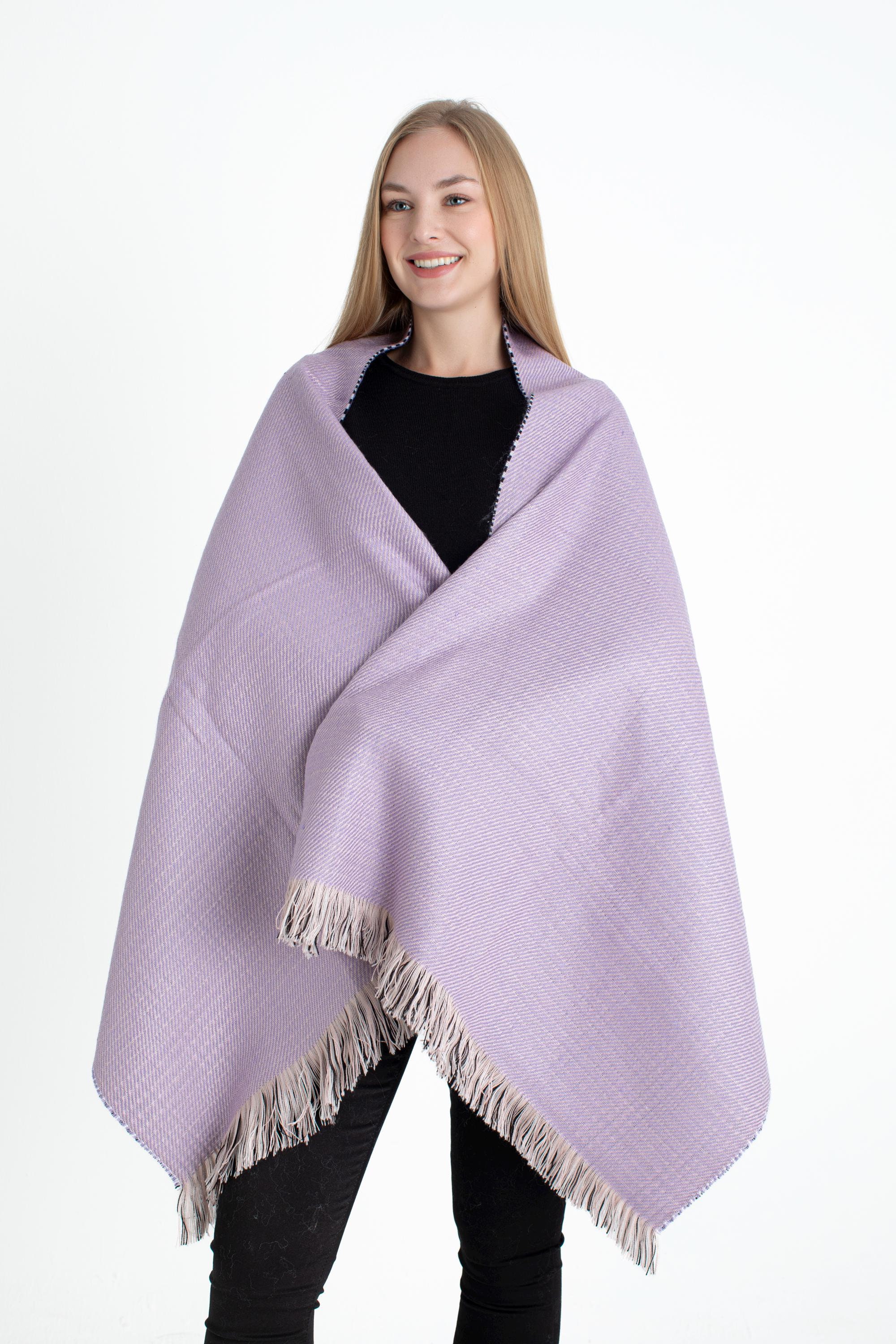 Lilac Double Sided Winter Oversize Women Scarf, Winter Shawl, Women Blanket Scarf, Winter Warm Pashmina Shawl, Christmas Gift